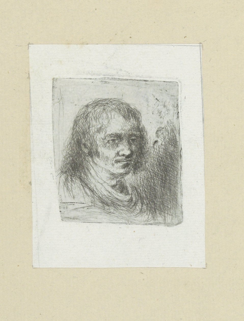 Volwassen man met halflang haar The Compleat Work of Etchings av John Chalon / Oeuvre Complette des Eaux Fortes av Jean Chalon (serietittel) av Jan Chalon