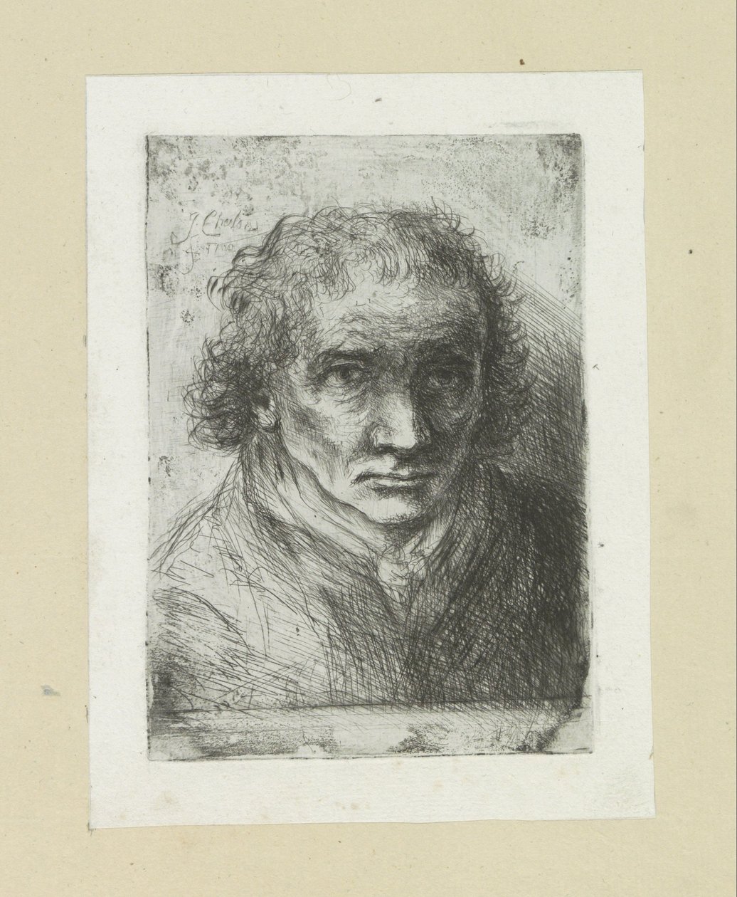 Volwassen man met sjaal The Compleat Work of Etchings av John Chalon / Oeuvre Complette des Eaux Fortes par Jean Chalon (serietittel) av Jan Chalon