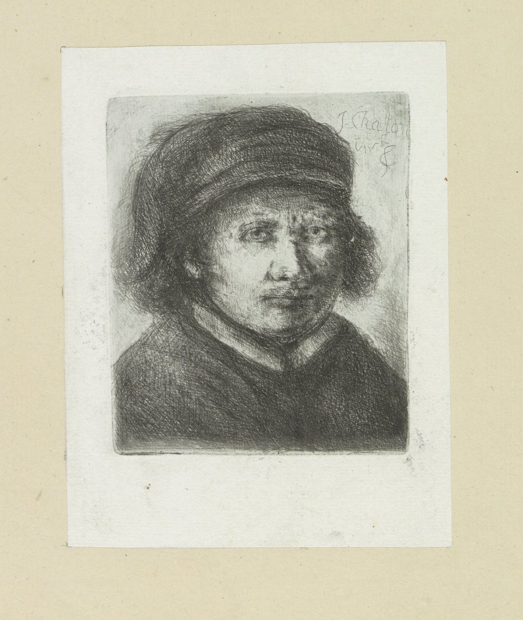 Volwassen mann, til høyre The Compleat Work of Etchings av John Chalon / Oeuvre Complette des Eaux Fortes av Jean Chalon (serietittel) av Jan Chalon