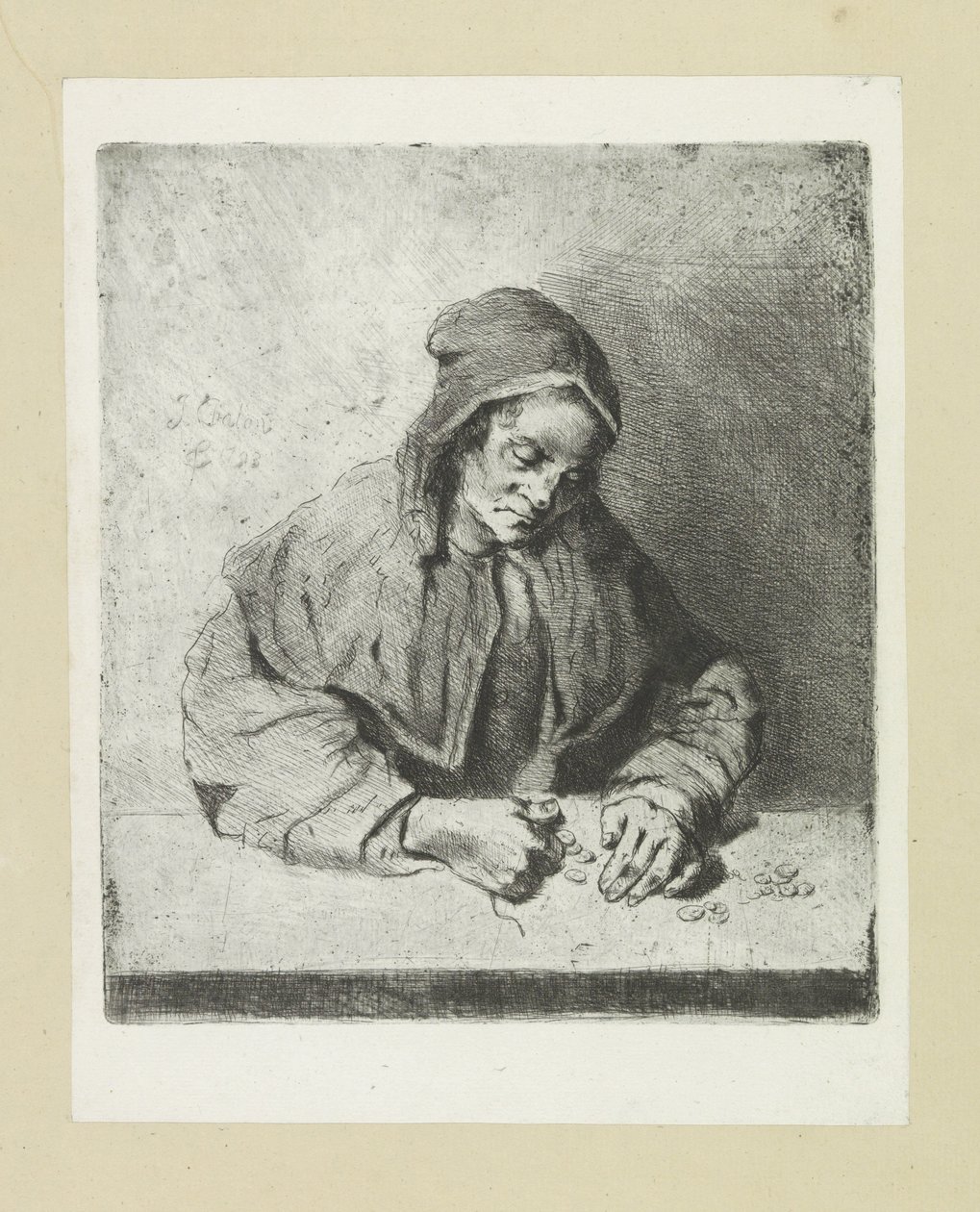 Vrouw die geld tell The Compleat Work of Etchings av John Chalon / Oeuvre Complette des Eaux Fortes av Jean Chalon (serietittel) av Jan Chalon