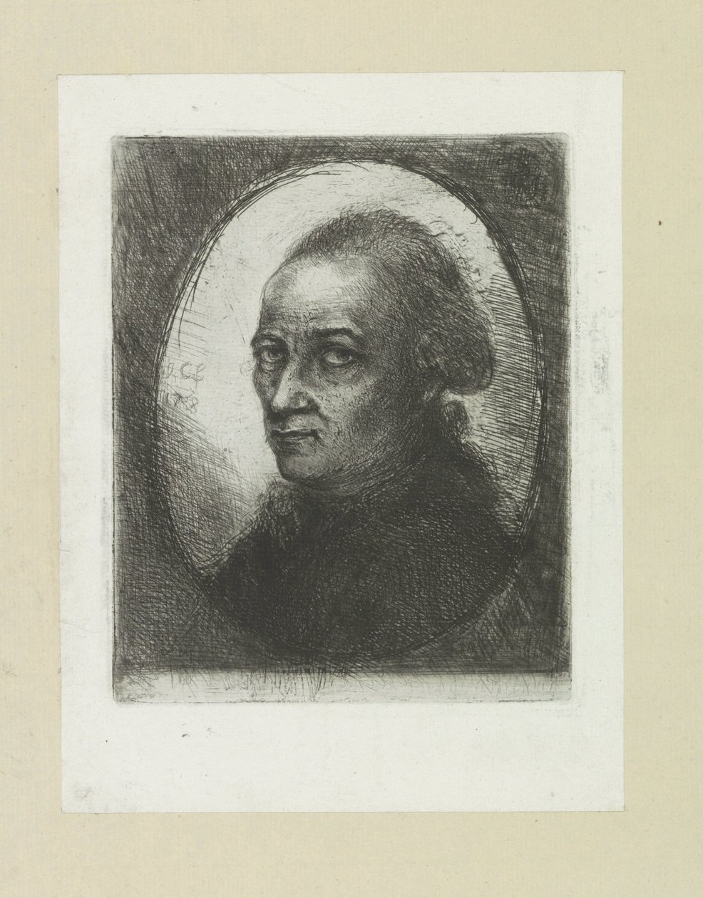 Selvportret av Jan Chalon The Compleat Work of Etchings av John Chalon / Oeuvre Complette des Eaux Fortes av Jean Chalon (serietittel) av Jan Chalon