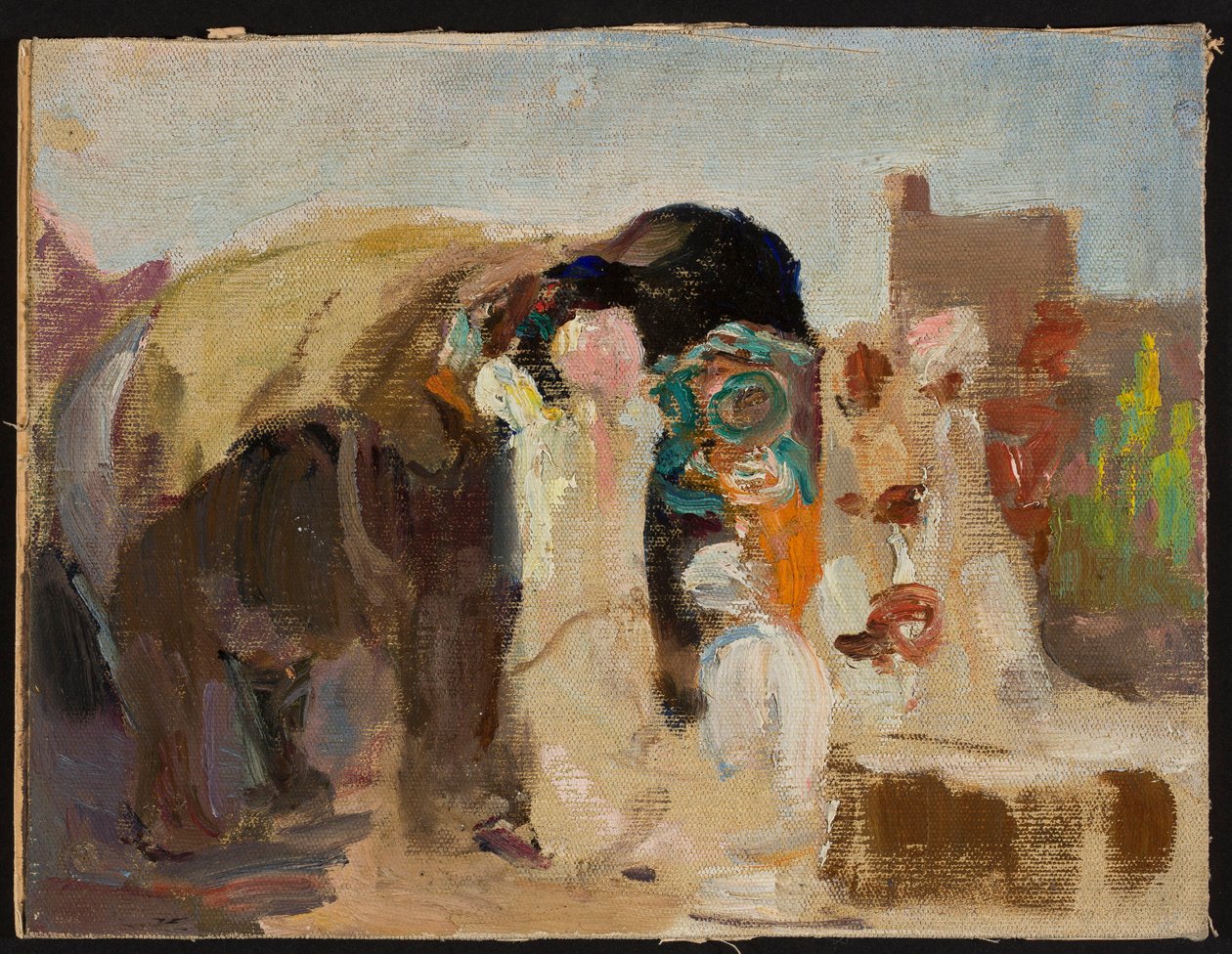 Jaipur - maling av en elefant. Fra en reise til India av Jan Ciągliński