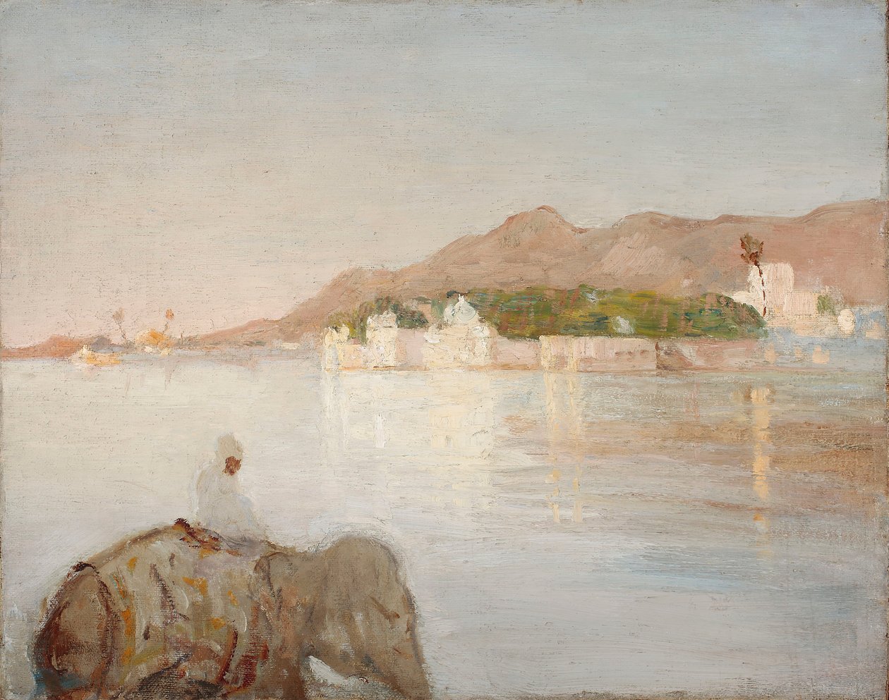 Maharajaenes palass ved Udaipur-sjøen. Fra en reise til India av Jan Ciągliński