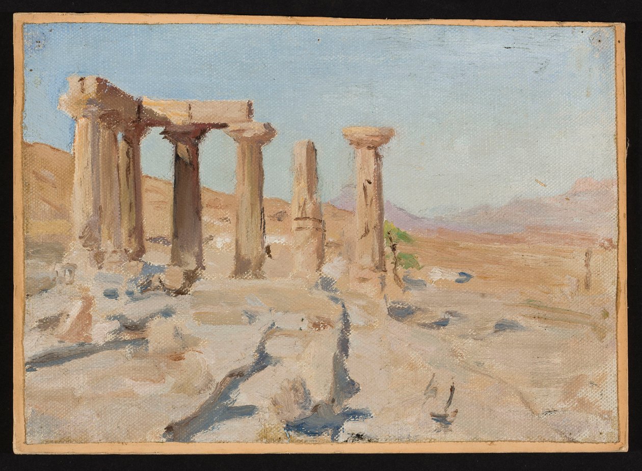 Apollontempelet og Parnassos i Korint. Fra en reise til Hellas av Jan Ciągliński