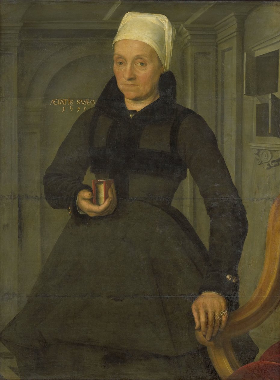 Portrett av Lysbeth Hendriksdr (1536-etter 1603). Kone til Bartholomeus van der Wiere av Jan Claesz. (attributed to)