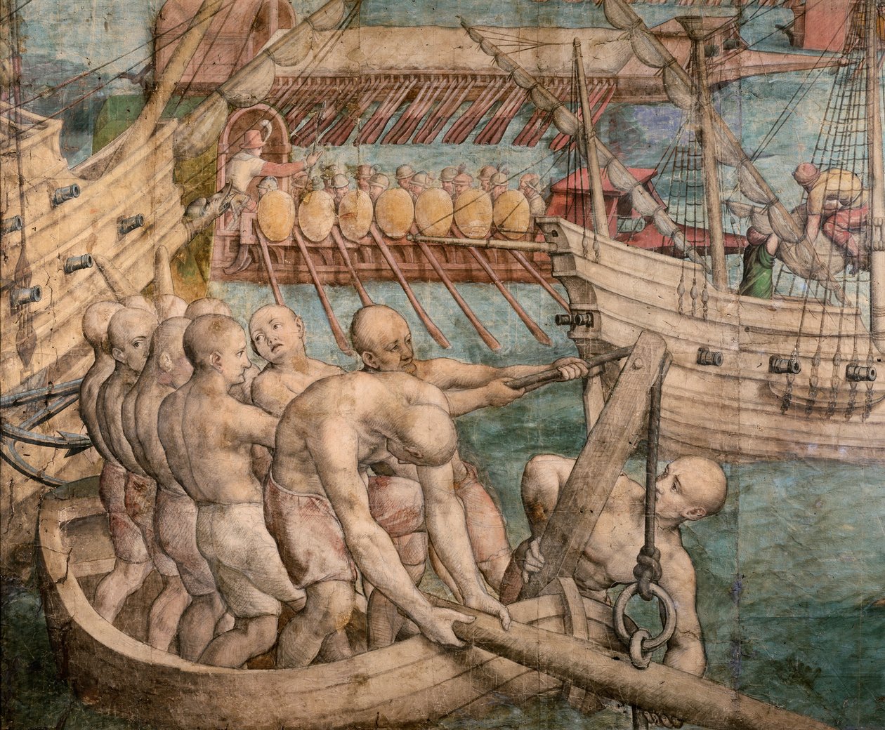 Bysseslaver. Detalj fra: Keiser Charles V fanger Tunis-teppet tegneserie, ca. 1548. av Jan Cornelisz. Vermeyen