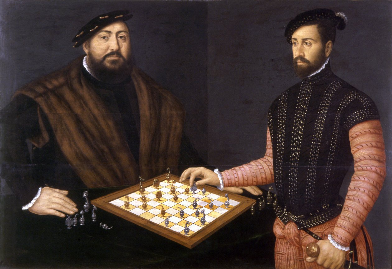 John Frederick the Magnanimous spiller sjakk, 1552 av Jan Cornelisz Vermeyen