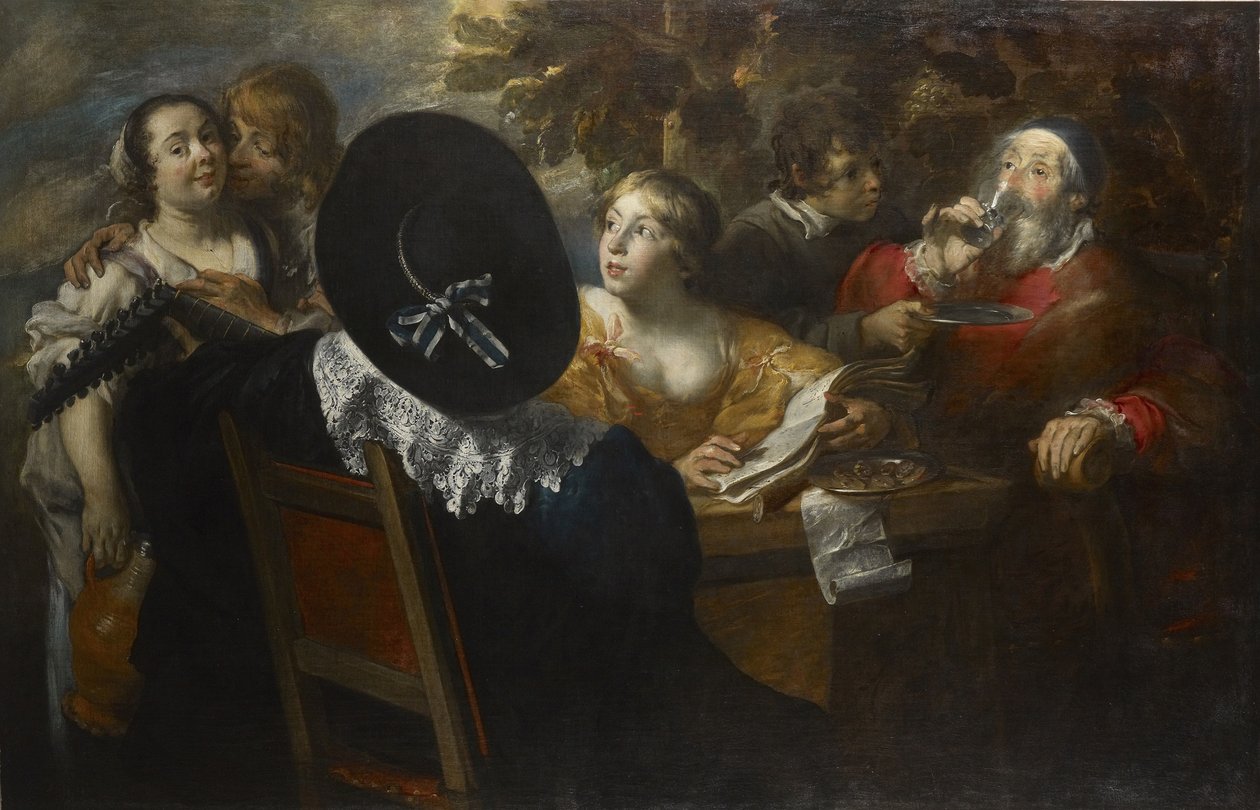 Det muntre selskapet The Five Senses, midten av 1600-tallet.. av Jan Cossiers