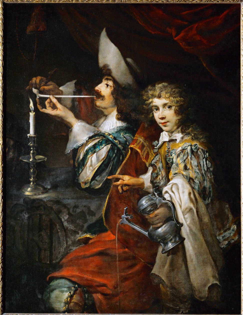 Røykeren (olje på lerret) av Jan Cossiers