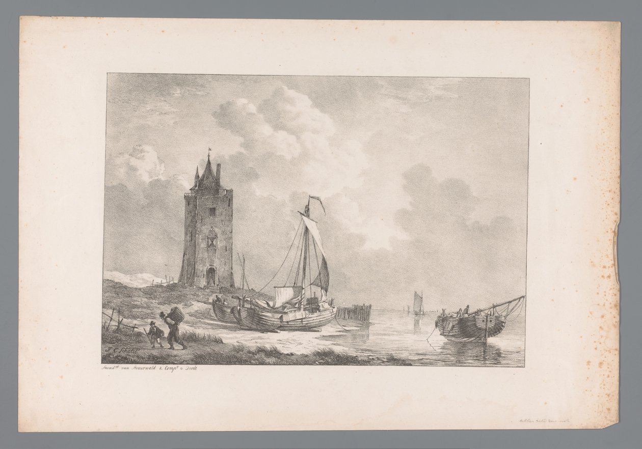 Kystlandskap med tårn Malerier av nederlandske mestere fra samlingen til Wijlen den Wel-Ed. Født Mr J.A. van Dam (serietittel) av Jan Dam Steuerwald (possibly)