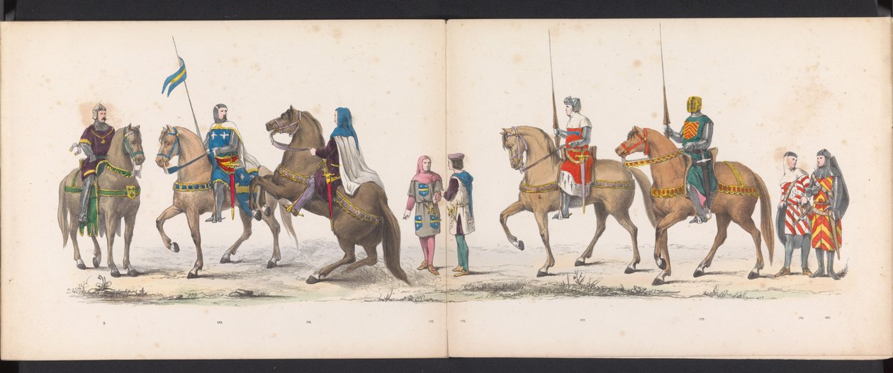 Masquerade of the Leiden Students, 1865 (plate 14) Utkledd prosesjon holdt av medlemmene av Leiden studentkorps 6. juni 1865, for å feire 290-årsjubileet for Leidsche Hoogeschool, som viser: nederlendernes inntreden b. av Jan Daniël Cornelis Carel Willem baron de Constant Rebecque