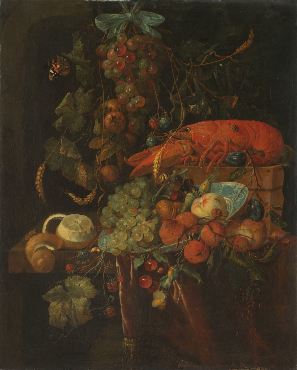 Stilleben med frukt og hummer av Jan Davidsz. de Heem (copy after)