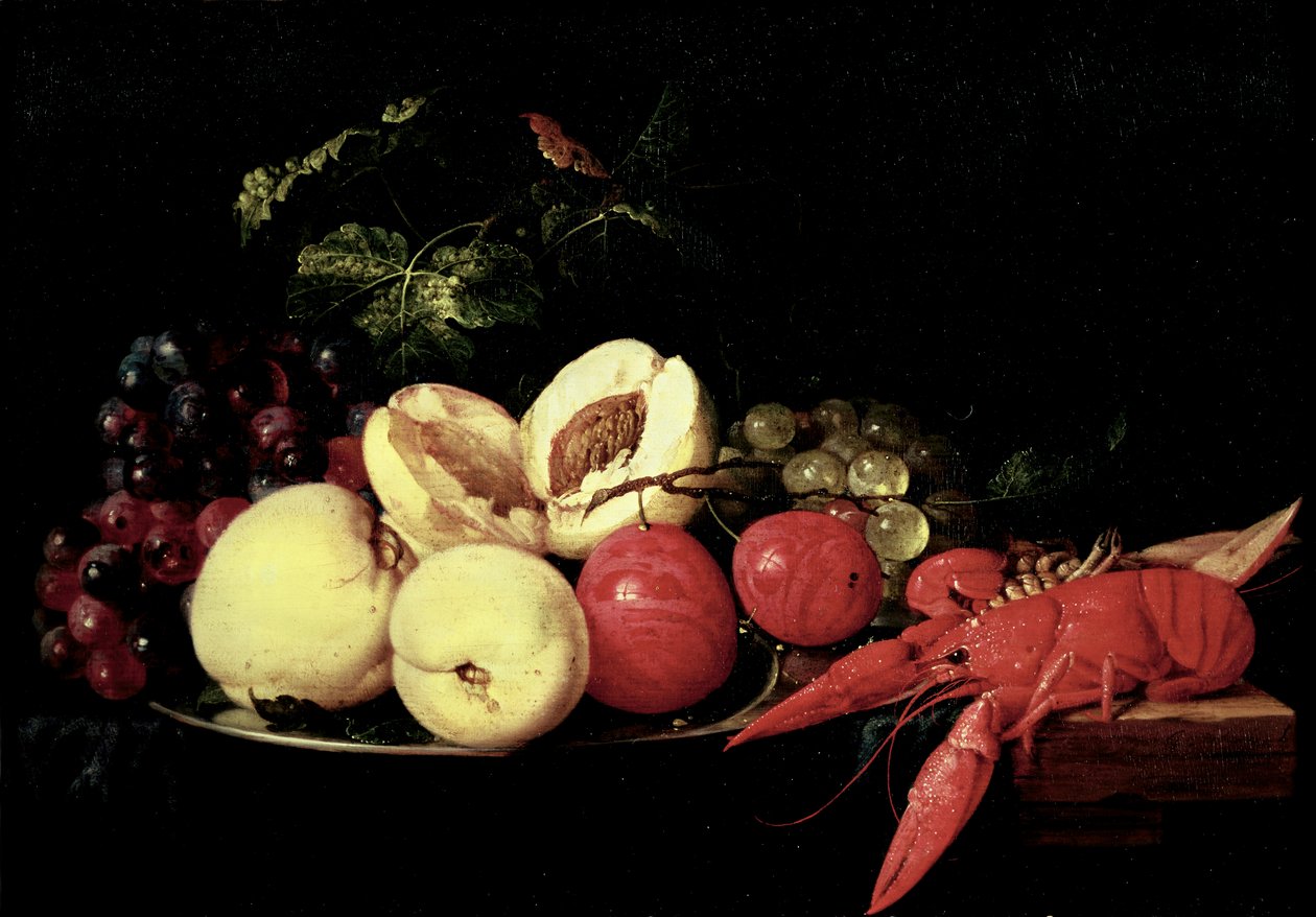 Stilleben av frukt med hummer av Jan Davidsz de Heem