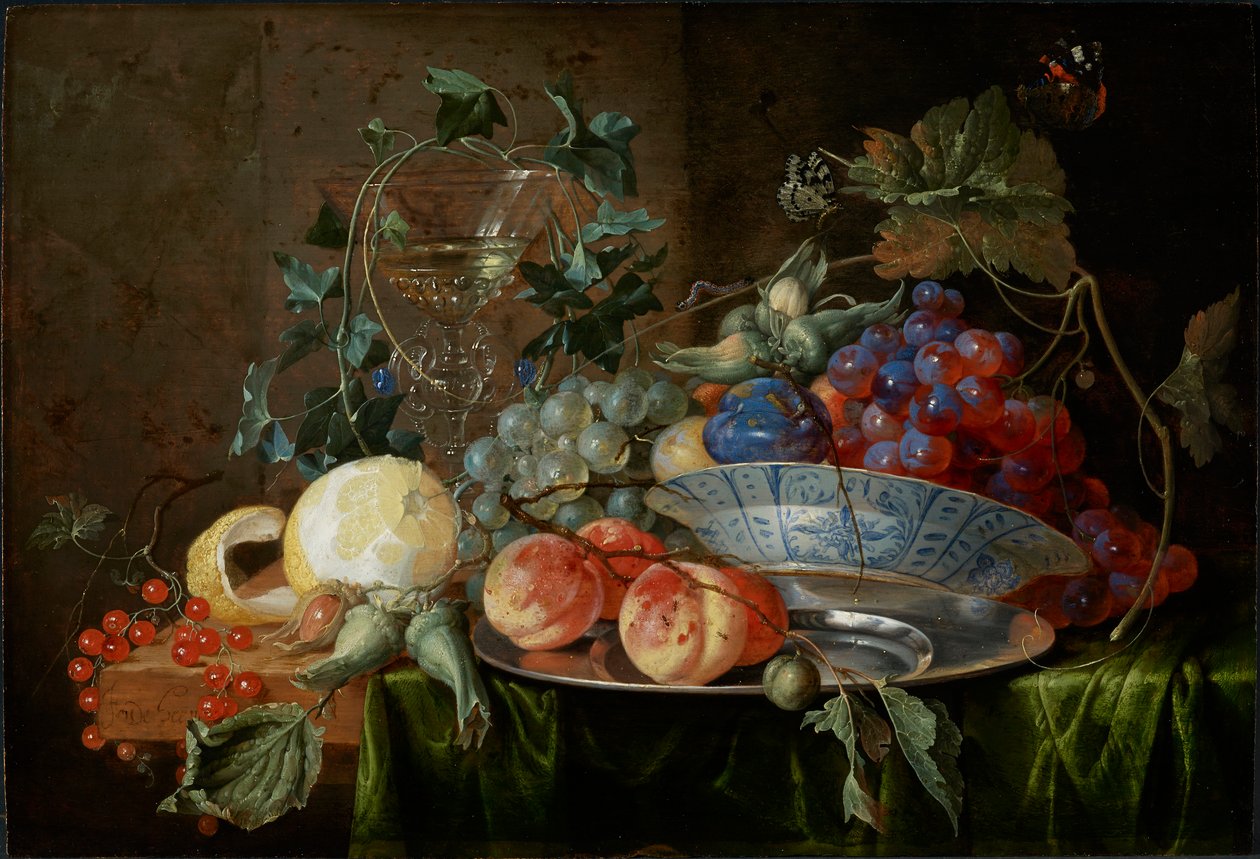 Stilleben med frukt og et glass à la mode de Venise, ca 1652. av Jan Davidsz de Heem