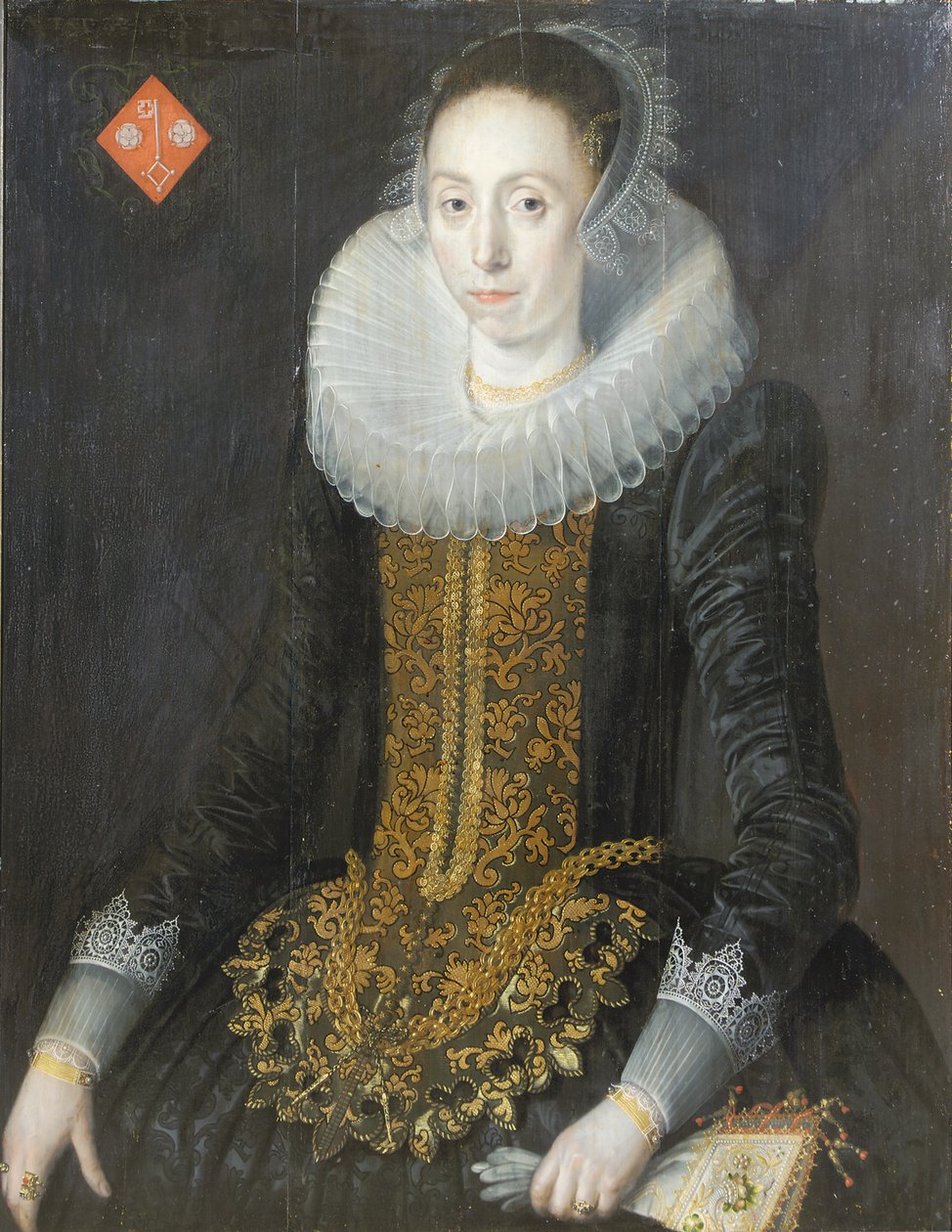 Portrett av Eritia Aukje Hoppers, født De Blocq, 1622 av Jan De Salle