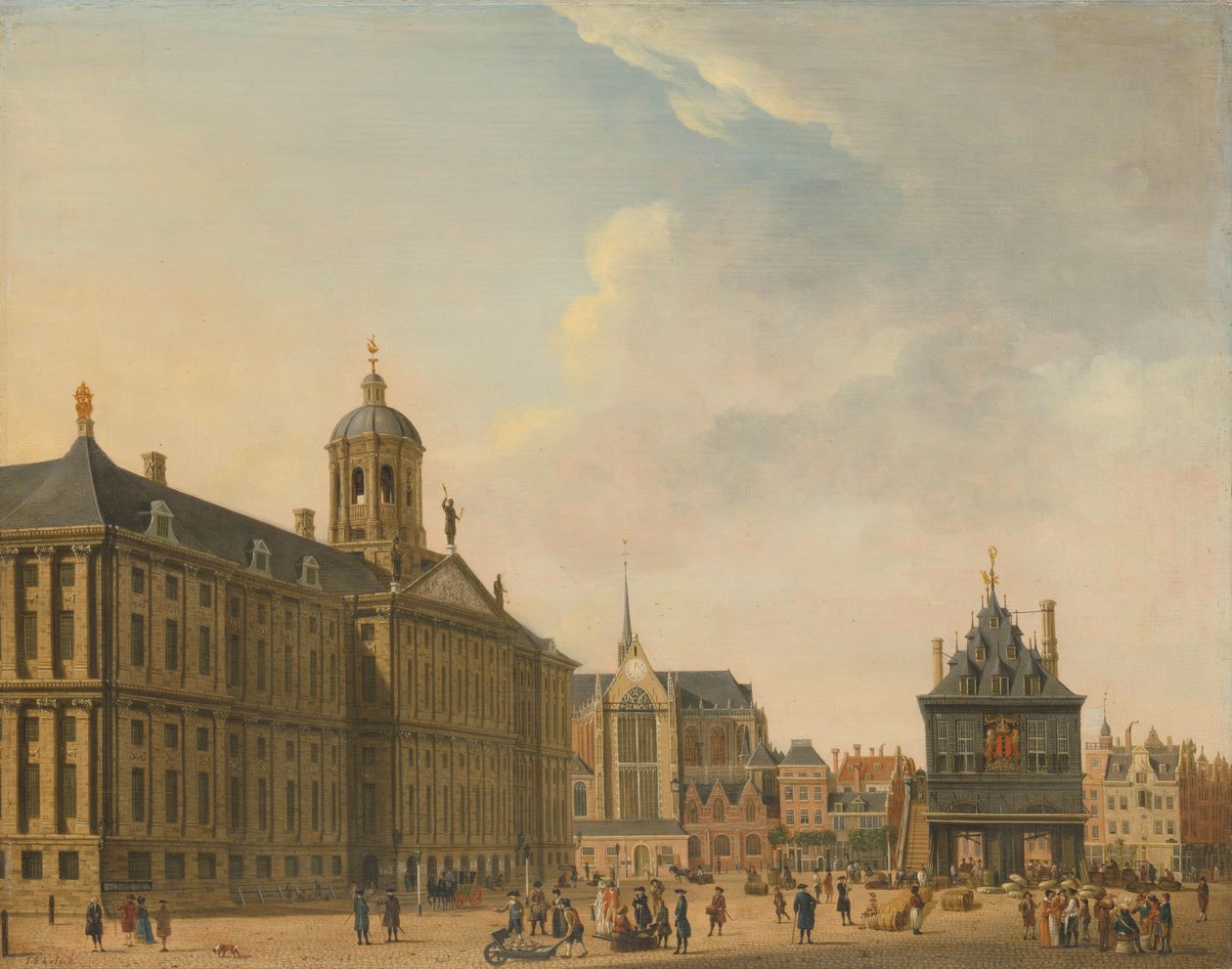 Utsikt over demningen i Amsterdam Utsikt over demningen, Amsterdam av Jan Ekels
