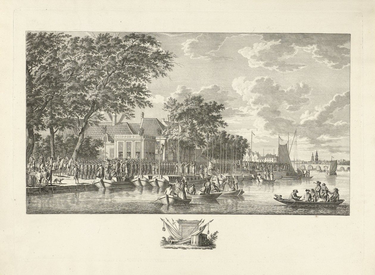Utvandring av 600 væpnede borgere i Amsterdam til Utrecht, 17. juli 1787 av Jan Evert Grave