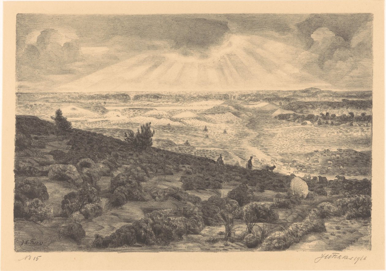 Heia ved Laren av Jan Fekkes (signed by artist)