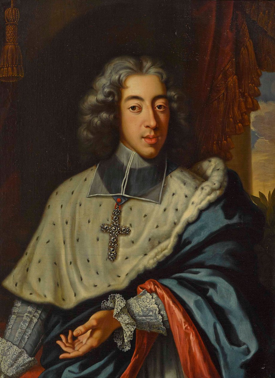 Clemens August av Bayern (1700-1761), erkebiskop-kurfyrst av Köln - Jan Frans van Douven (1656-1727). Olje på lerret Dimensjon : 96,5x71,5 cm Privat samling av Jan Frans Douven