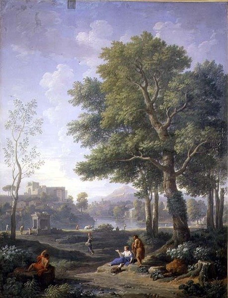 Capriccio utsikt med en belvedere av Jan Frans van Bloemen