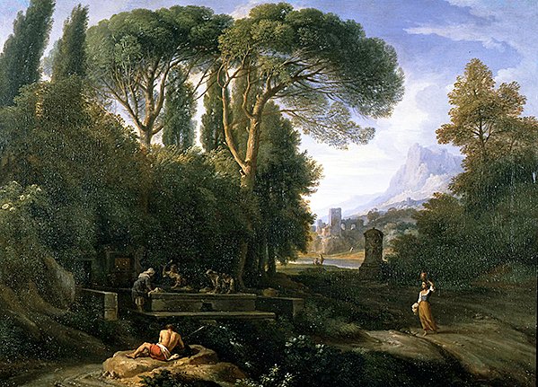 Klassisk landskap (olje på lerret) av Jan Frans van Bloemen