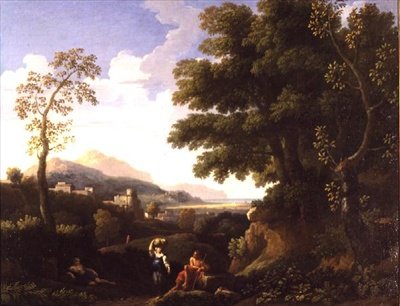Klassisk landskap med figurer av Jan Frans van Bloemen