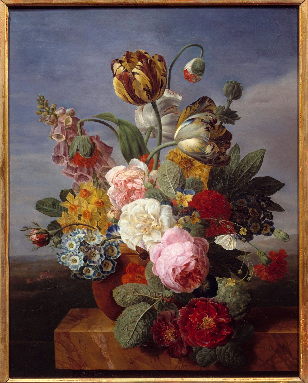 Blomster i en vase-maleri av Jan Frans Van Dael (1764-1840) (ec.flam.) 1810 Dim. 0,62x0,49 m Orleans, Museum of Fine Arts av Jan Frans van Dael