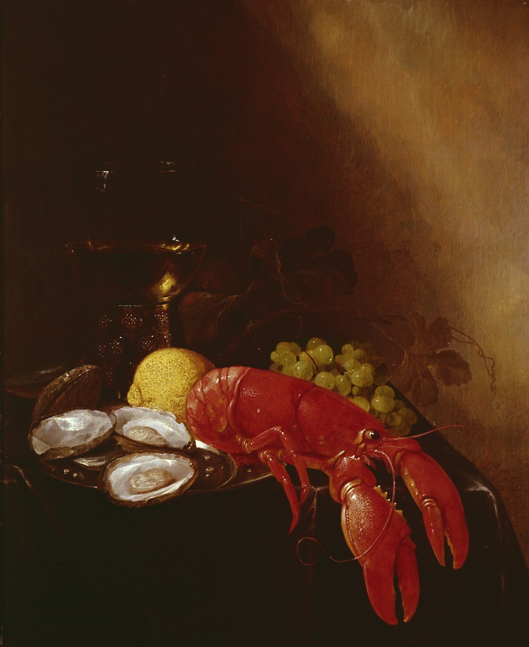 Stilleben med hummer av Jan Frans van Son