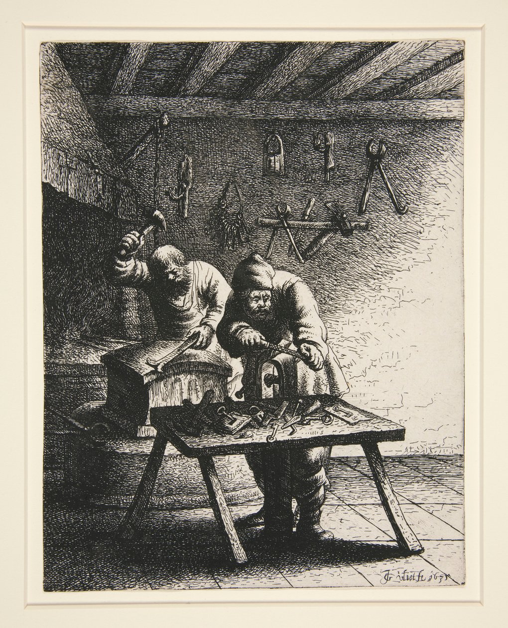 Låsesmeder, fra en serie på 18 håndverk og håndverk av Jan Georg van Vliet