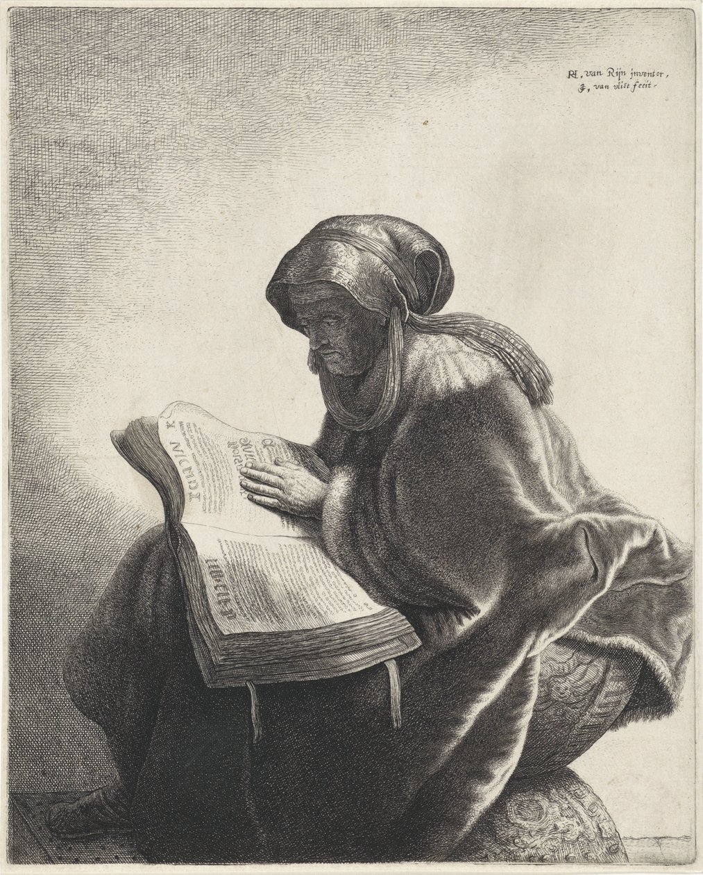 Leser gammel kvinne av Jan Gillisz. van Vliet