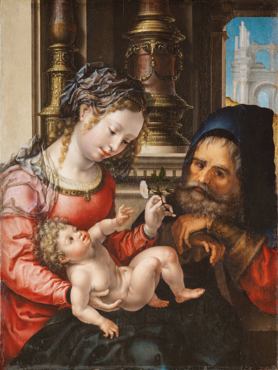 Den hellige familie, ca. 1527-1530 av Jan Gossaert