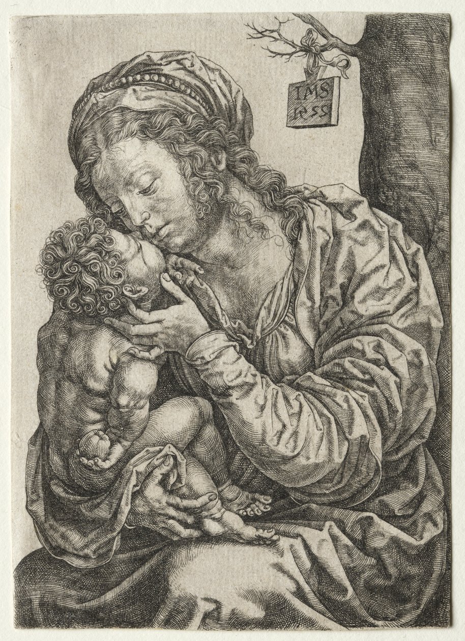 Jomfruen sitter ved foten av et tre av Jan Gossaert
