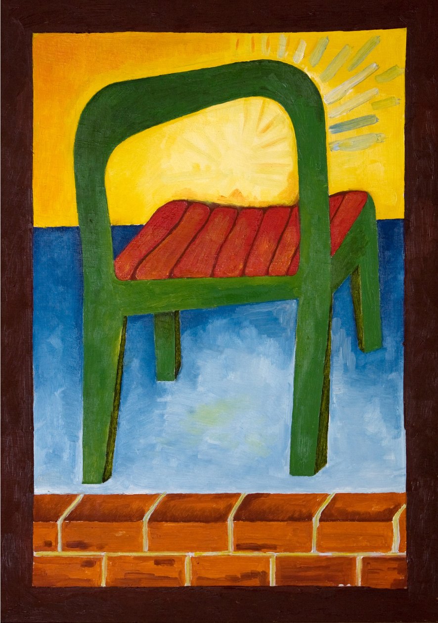 Chair in the Air, 2005 (olje på tre) av Jan Groneberg