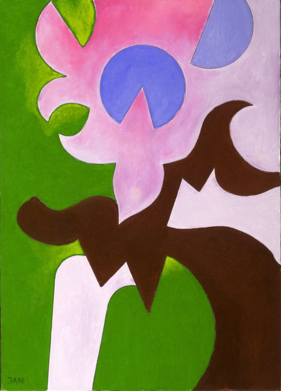 Green-Brown-Rose, 2009 (olje på lerret) av Jan Groneberg