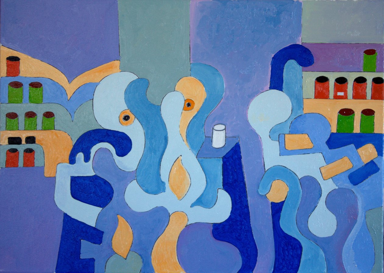 Inside the Pharmacy, 2009 (olje på lerret) av Jan Groneberg