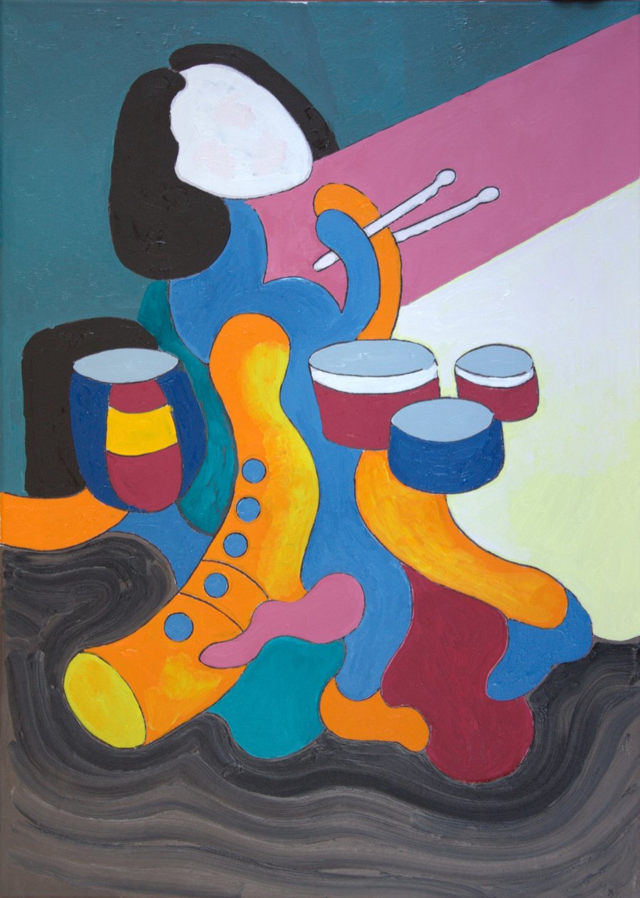 Little Drummer Girl, 2009 (olje på lerret) av Jan Groneberg