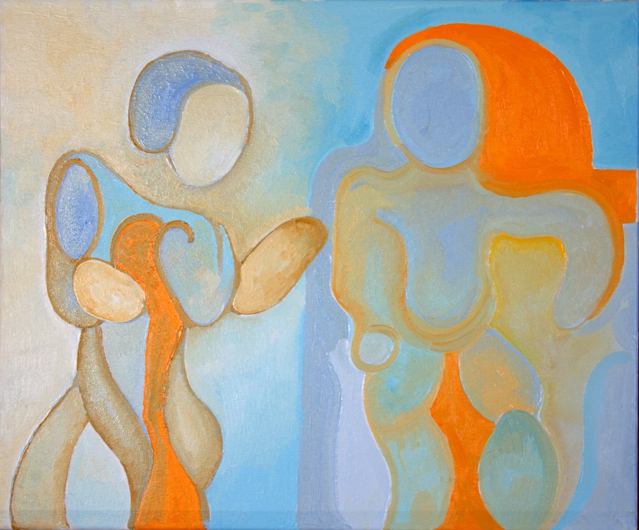 Mann og kvinne nr 1, 2009 (olje på lerret) av Jan Groneberg