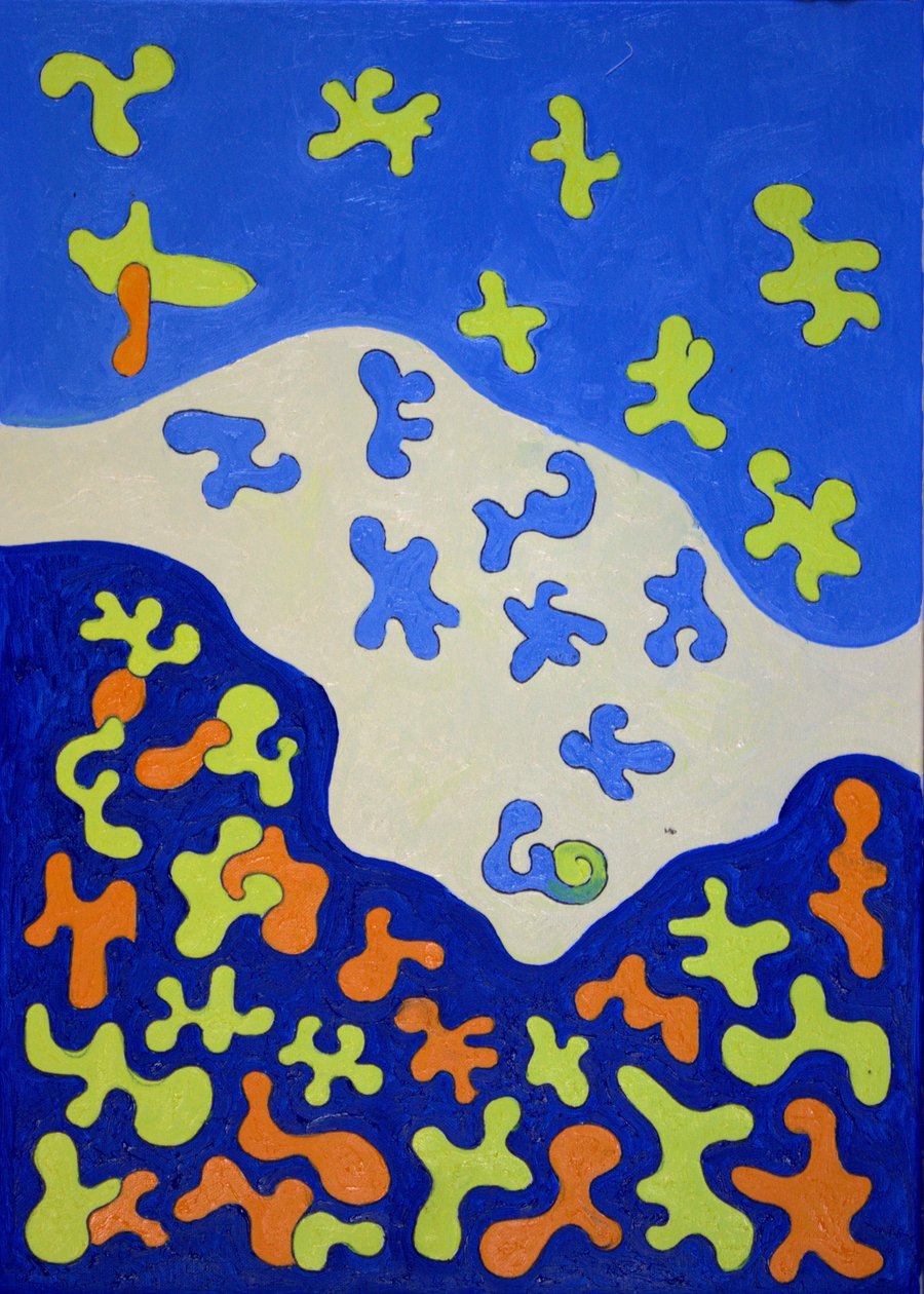 Dusjforheng, 2010 (olje på lerret) av Jan Groneberg