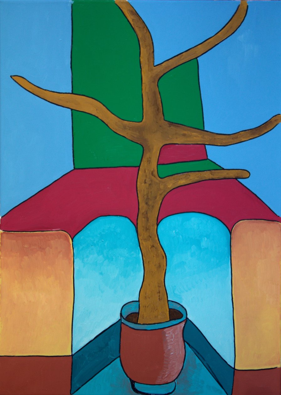 Bonsai har ikke blitt vannet, 2009 (olje på lerret) av Jan Groneberg
