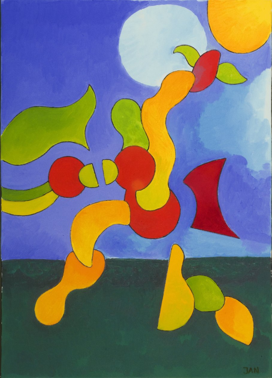 For tung til å fly høyt, 2009 (olje på lerret) av Jan Groneberg