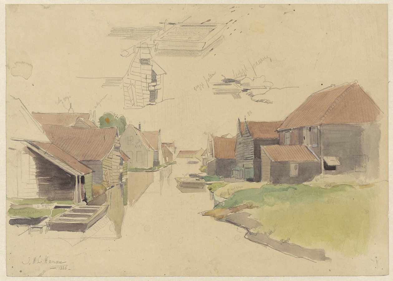 Studier av hus i Vinkenbuurt, Amsterdam av Jan H.L. Hanau