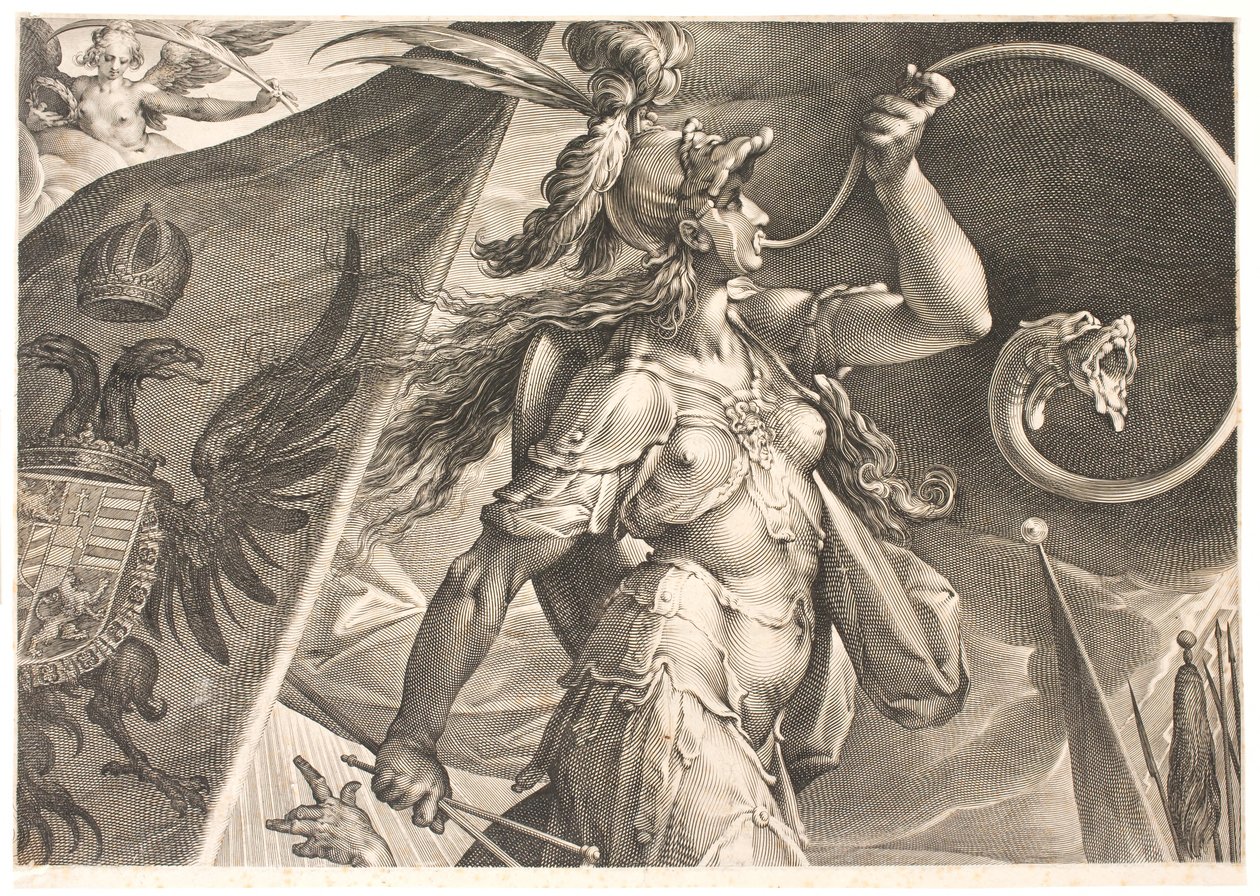 Bellona hjelper keiserens hær i en seier over tyrkerne av Jan Harmensz. Muller