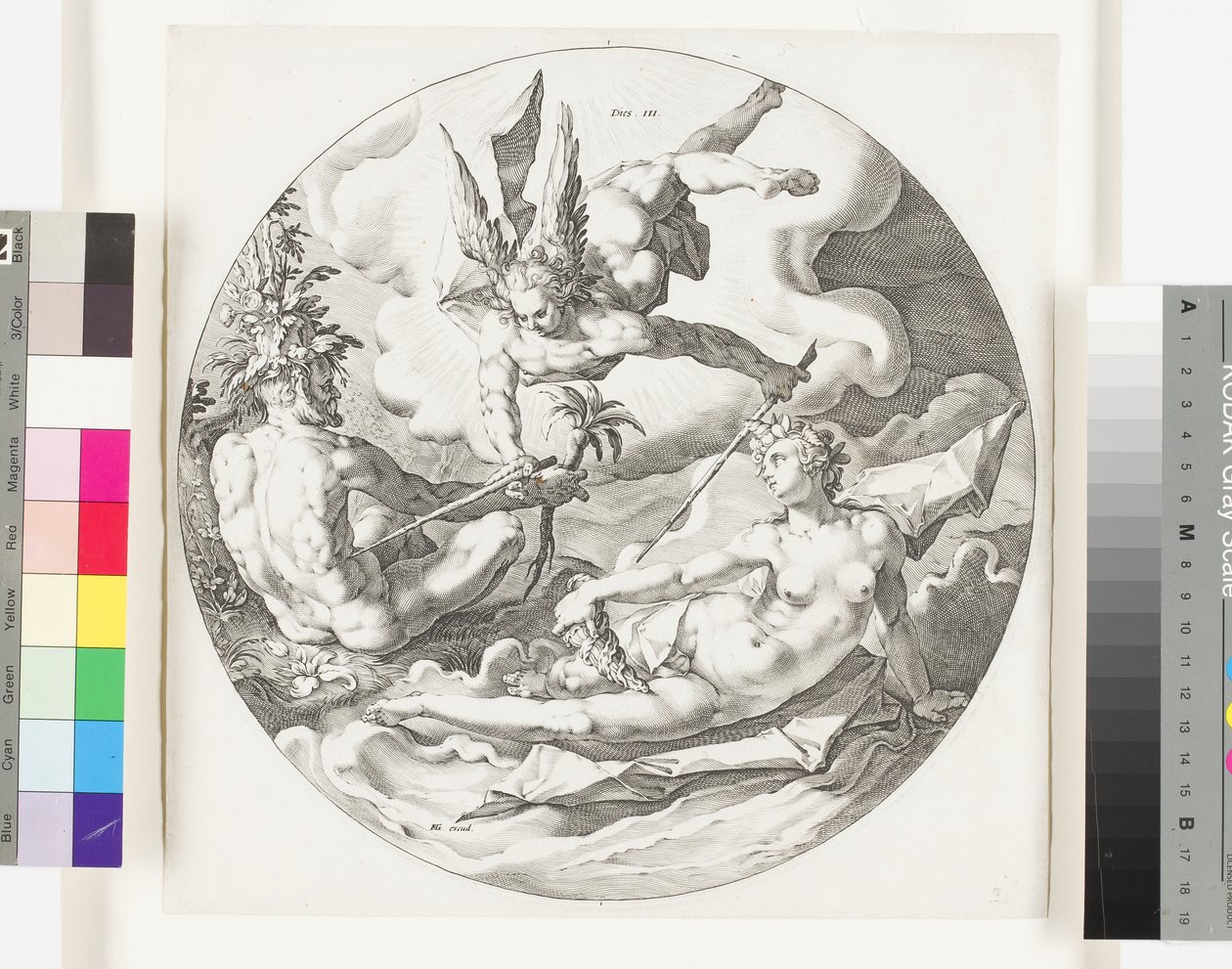 Skapelsen av tørt land og hav, ca. 1589 av Jan Harmensz Muller