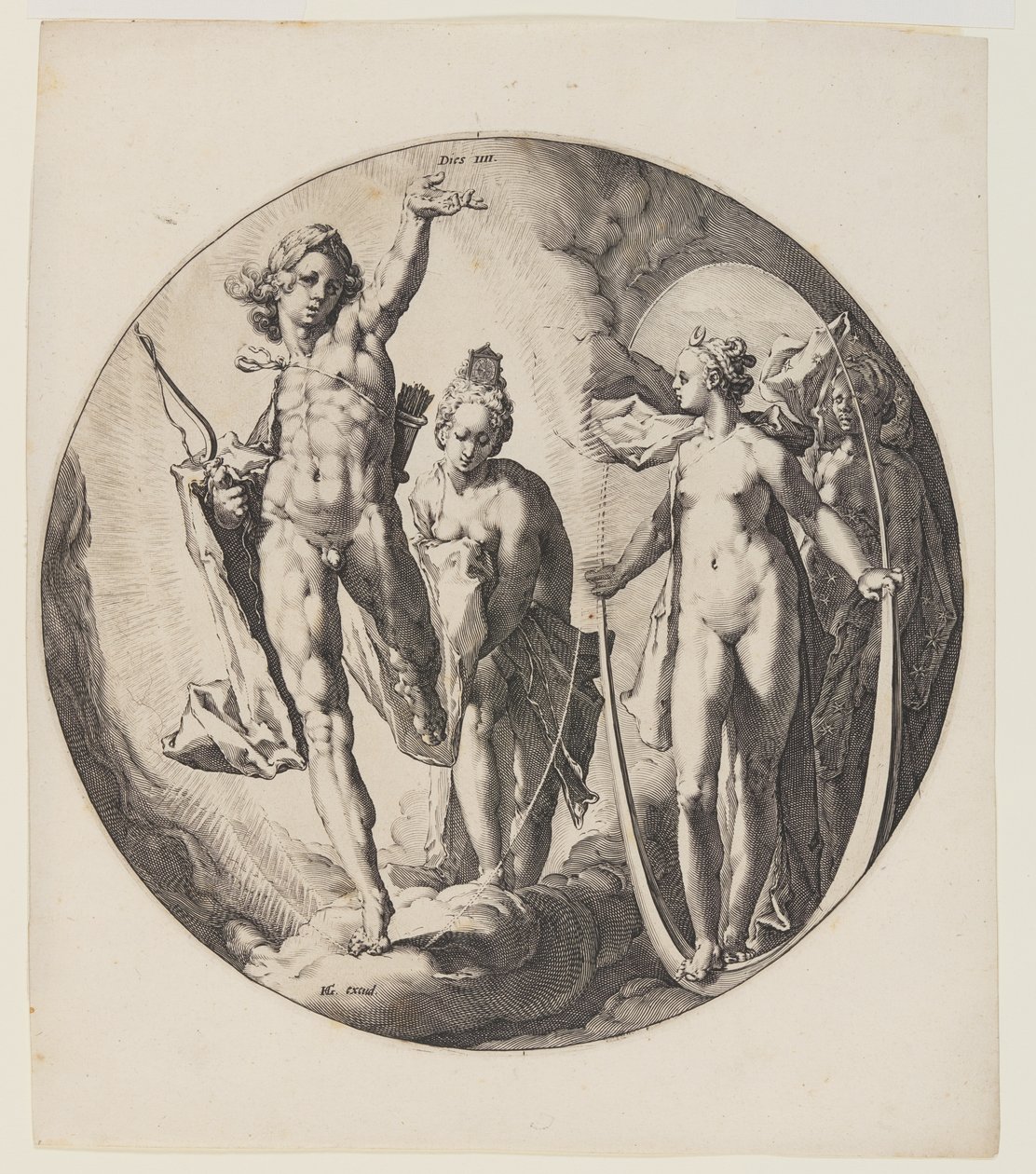 Den fjerde dagen, plate 5, fra Skapelsen av verden av Jan Harmensz. Muller