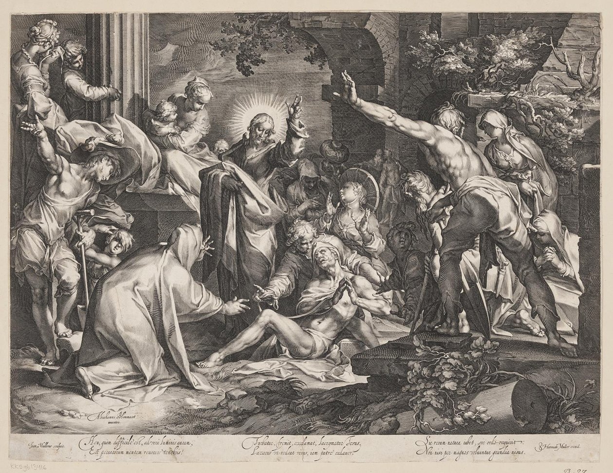 Oppreisningen av Lasarus av Jan Harmensz. Muller