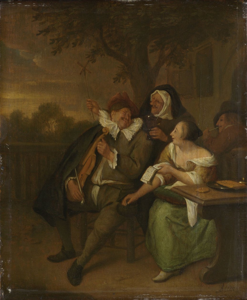 Mann med fele i dårlig selskap av Jan Havicksz. Steen (copy after)