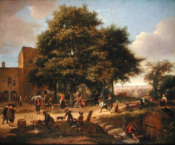 Et Country Inn med Skittle-spillere av Jan Havicksz. Steen