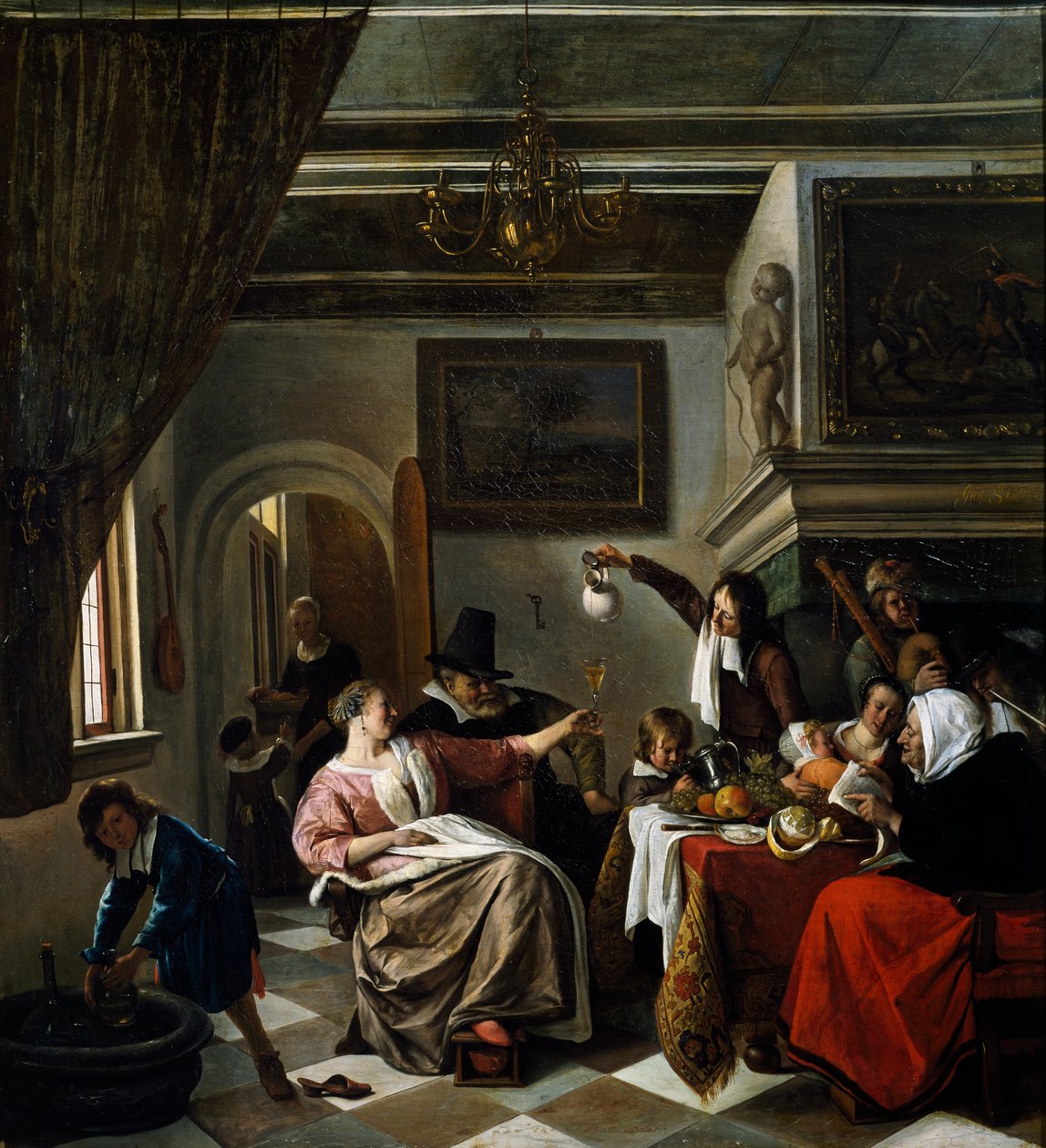 Familiefeiring, av Jan Steen (1626-1679) av Jan Havicksz. Steen