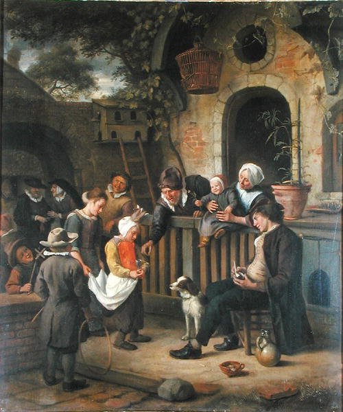 The Little Idiot (olje på lerret) av Jan Havicksz. Steen