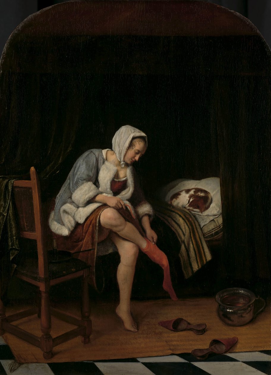 Kvinne på toalettet hennes Kvinne på toalettet hennes av Jan Havicksz. Steen